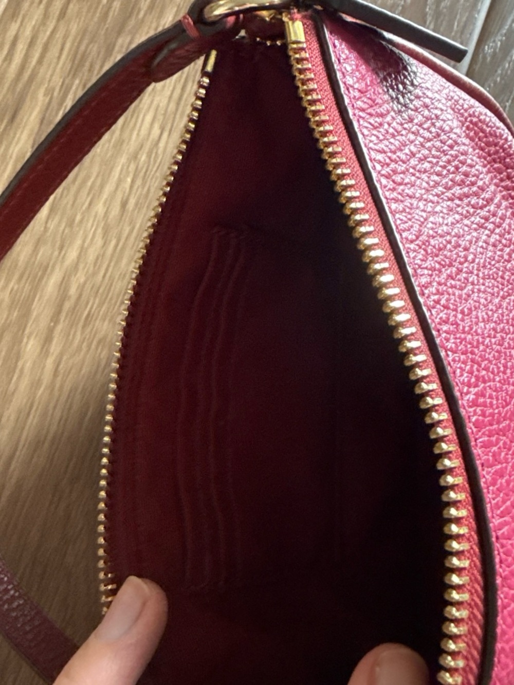 Coach Hot Pink Pebbled Leather Wristlet - Picture 7 of 8